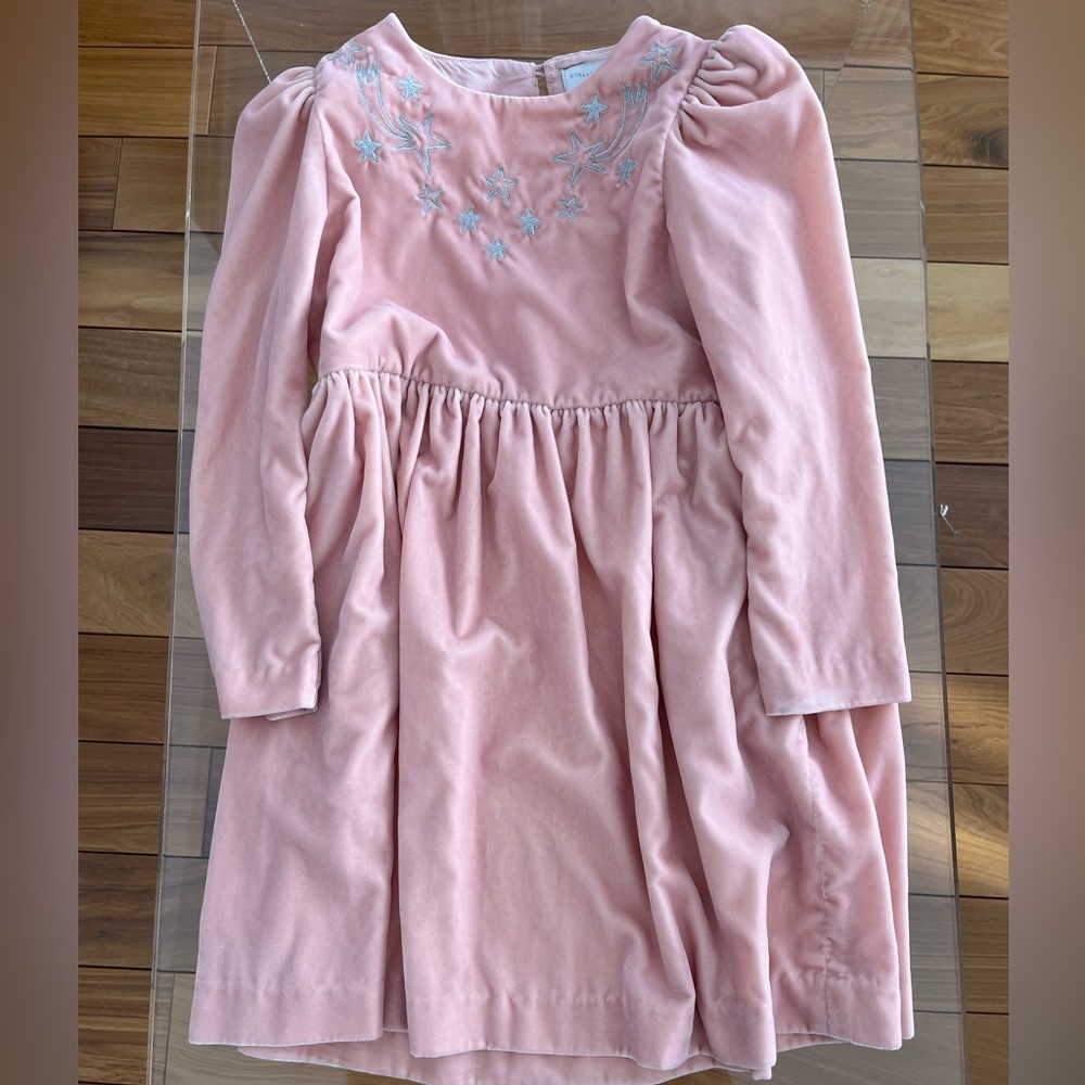 STELLA MCCARTNEY pink velvet dress with silver stars Size US6